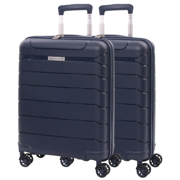 Aerolite 55x40x20/23cm Ryanair Priority Max Size Expandable Cabin Suitcase, Also Fits Wizz Air Priority, Lightweight PP Hard Shell Carry-On with 4 Spinner Wheels & TSA Lock (x2) – Navy